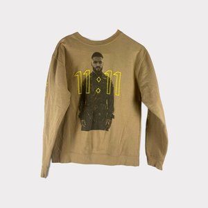 Maluma The Thread Shop Mens Graphic Sweatshirt Brown Crew Neck Pullover M